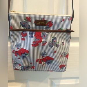 Lauren Ralph Lauren Floral Stripe Crossbody Bag